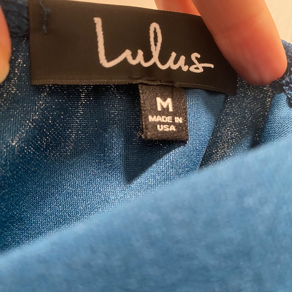 Lulu's Teal Asymmetrical Ruched Mini Dress - Picture 4 of 4